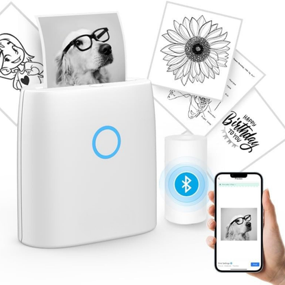 Mini Sticker Drucker Tragbarer Thermodrucker Bluetooth Kabellos