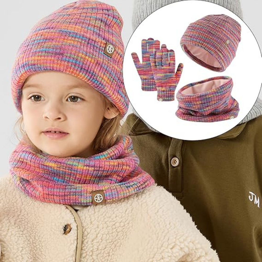 Set de Gorro de Invierno Bufanda y Guantes Accesorios Tejidos para Invierno