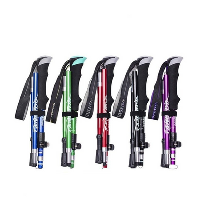 Folding trekking poles aluminum height adjustable lightweight