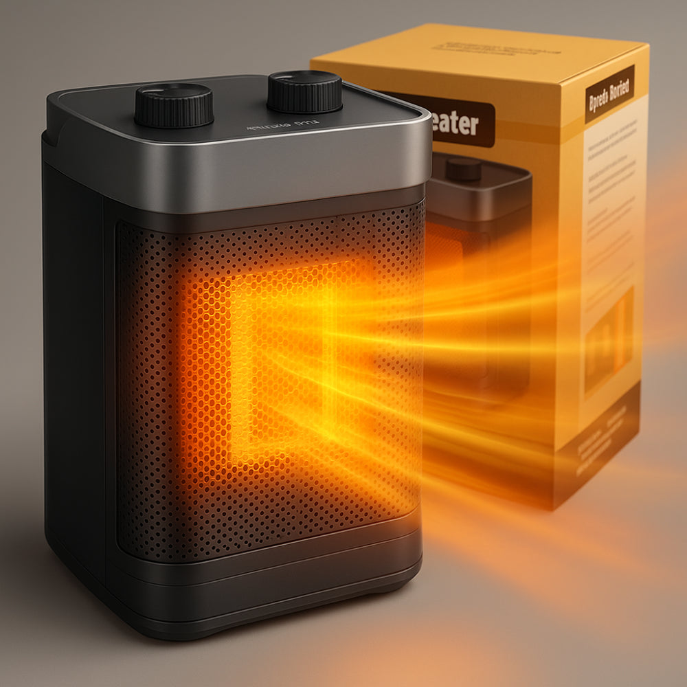 Ceramic Fan Heater 900W Portable Fast Heating Energy Efficient