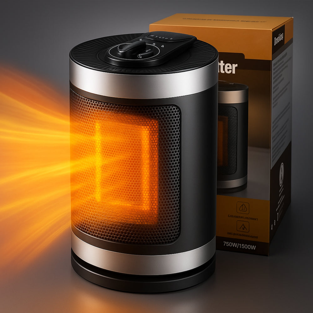 Ceramic Fan Heater 900W Portable Fast Heating Energy Efficient