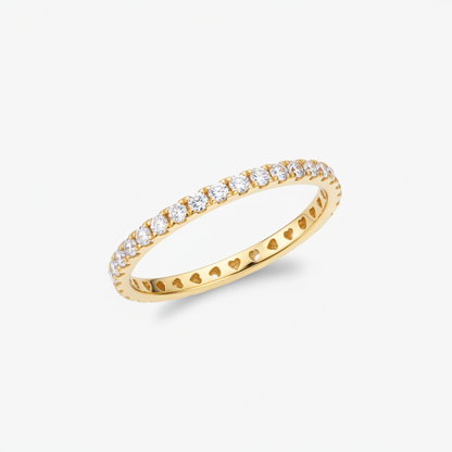 Anillo apilable Augusta Plata 925 con circonitas Baño de oro y rodio