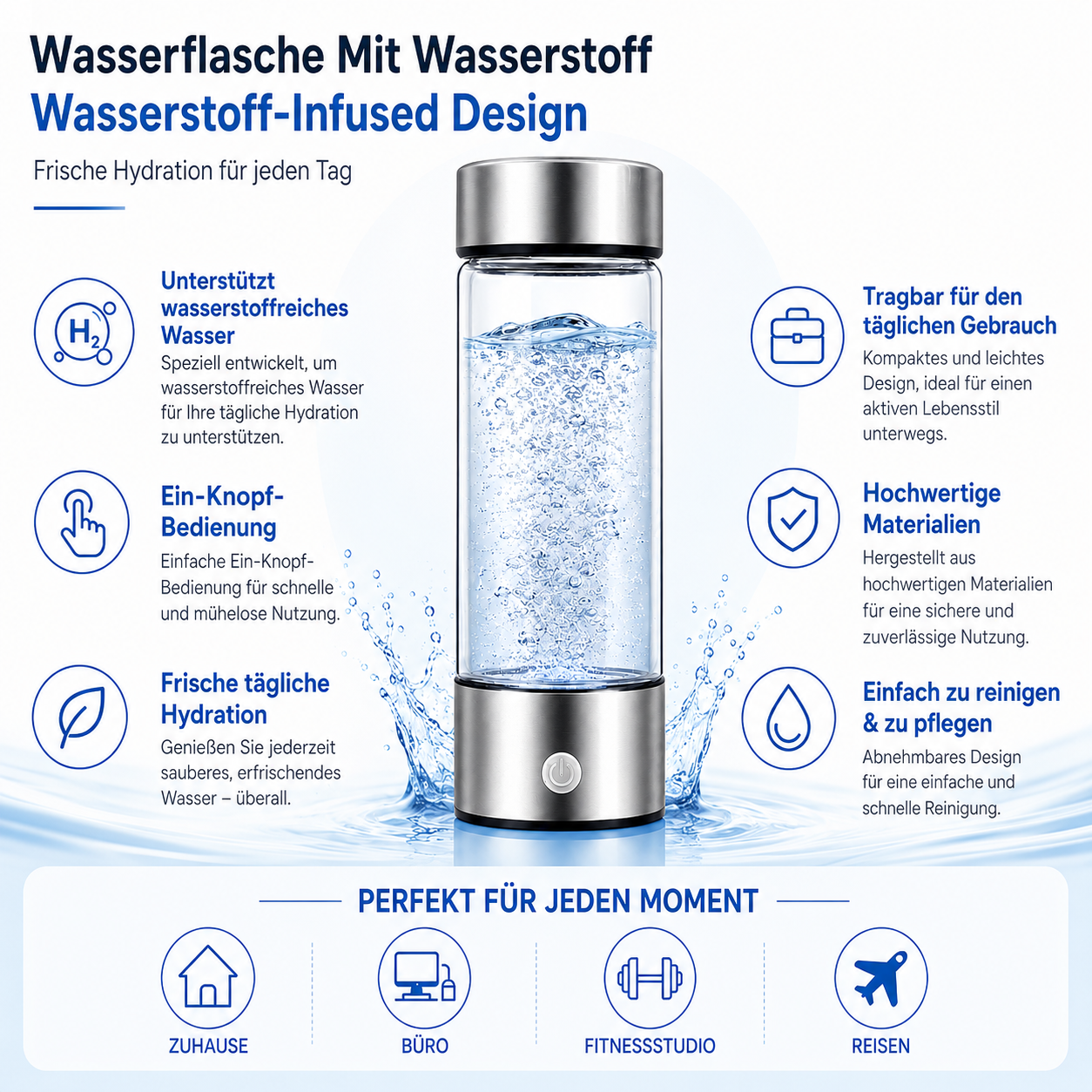 Wasserflasche Mit Wasserstoff Mit Antioxidantien