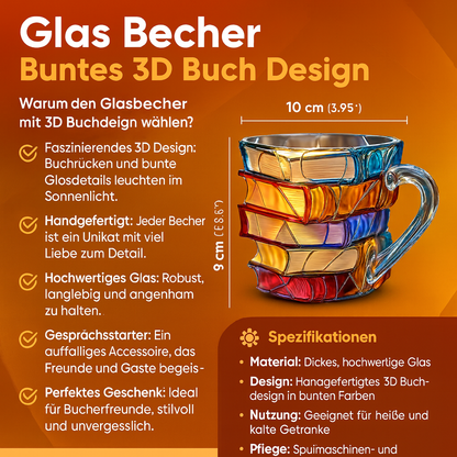Resin-Becher Buntes 3D Buch Design