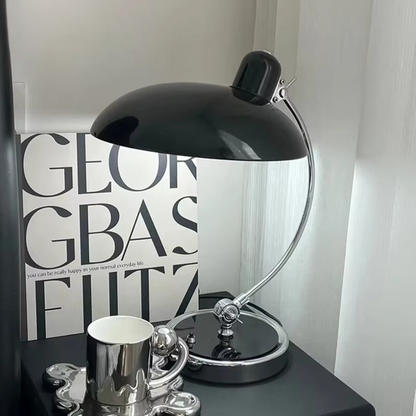 Tischlampe Bauhaus Stil Schwarz Metall Chrom