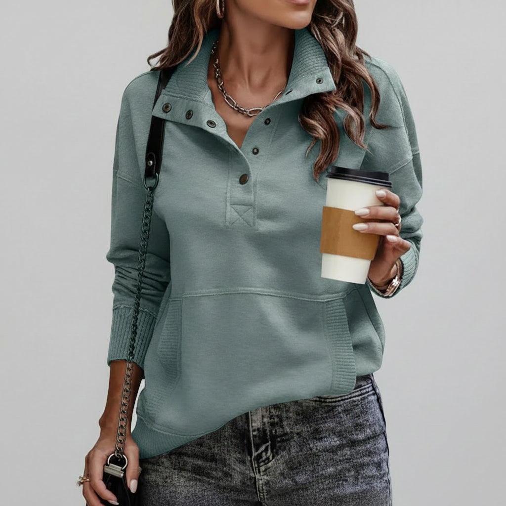 Maglione Donna Scollo a V Felpa Casual Quotidiano