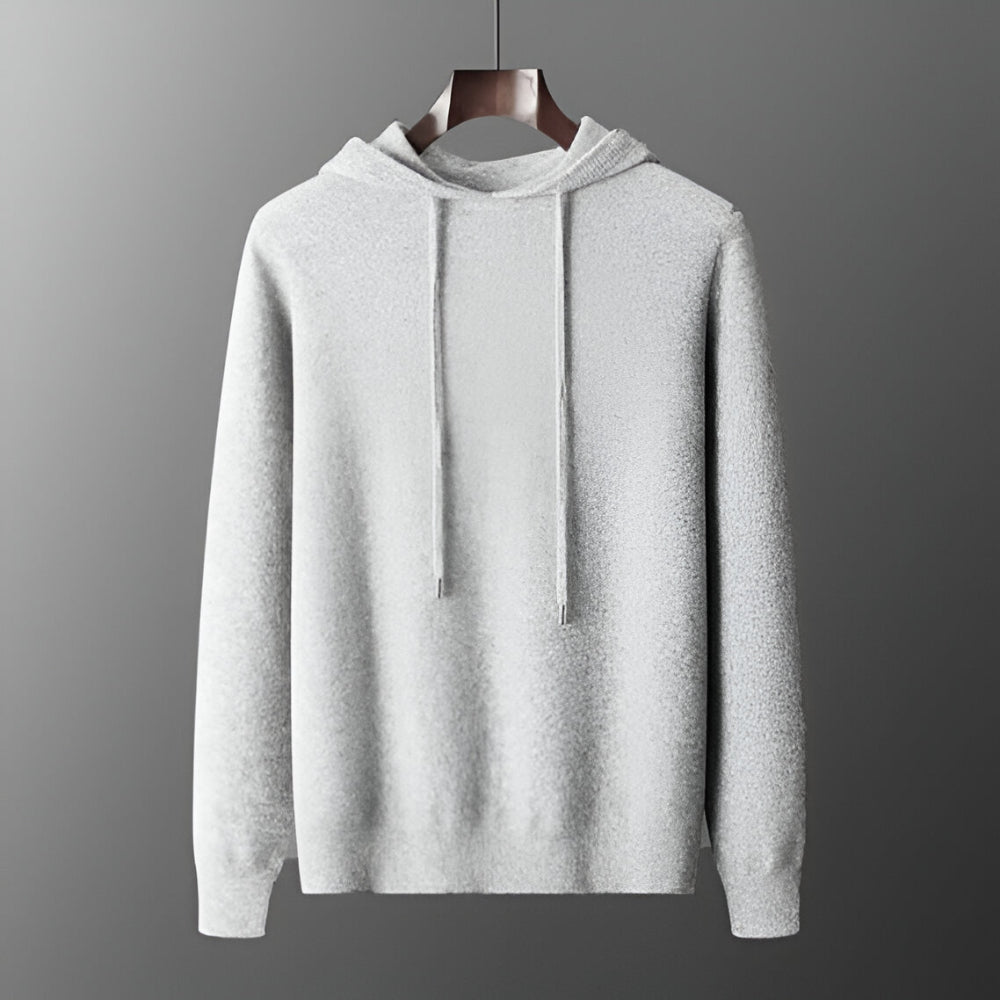 Herren Merino Wolle Strick Hoodie Pullover