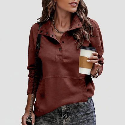 Maglione Donna Scollo a V Felpa Casual Quotidiano
