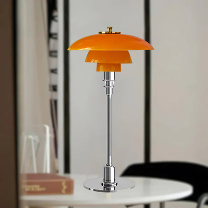 Tischlampe Glas Retro Design mit Messingfuß