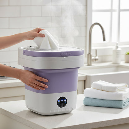 Mini lavatrice pieghevole compatta per piccoli carichi di biancheria