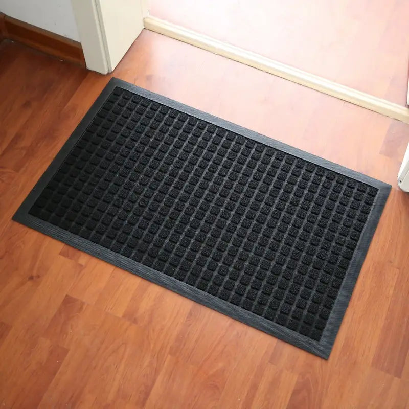 Felpudo para exterior gris antideslizante y resistente para puerta