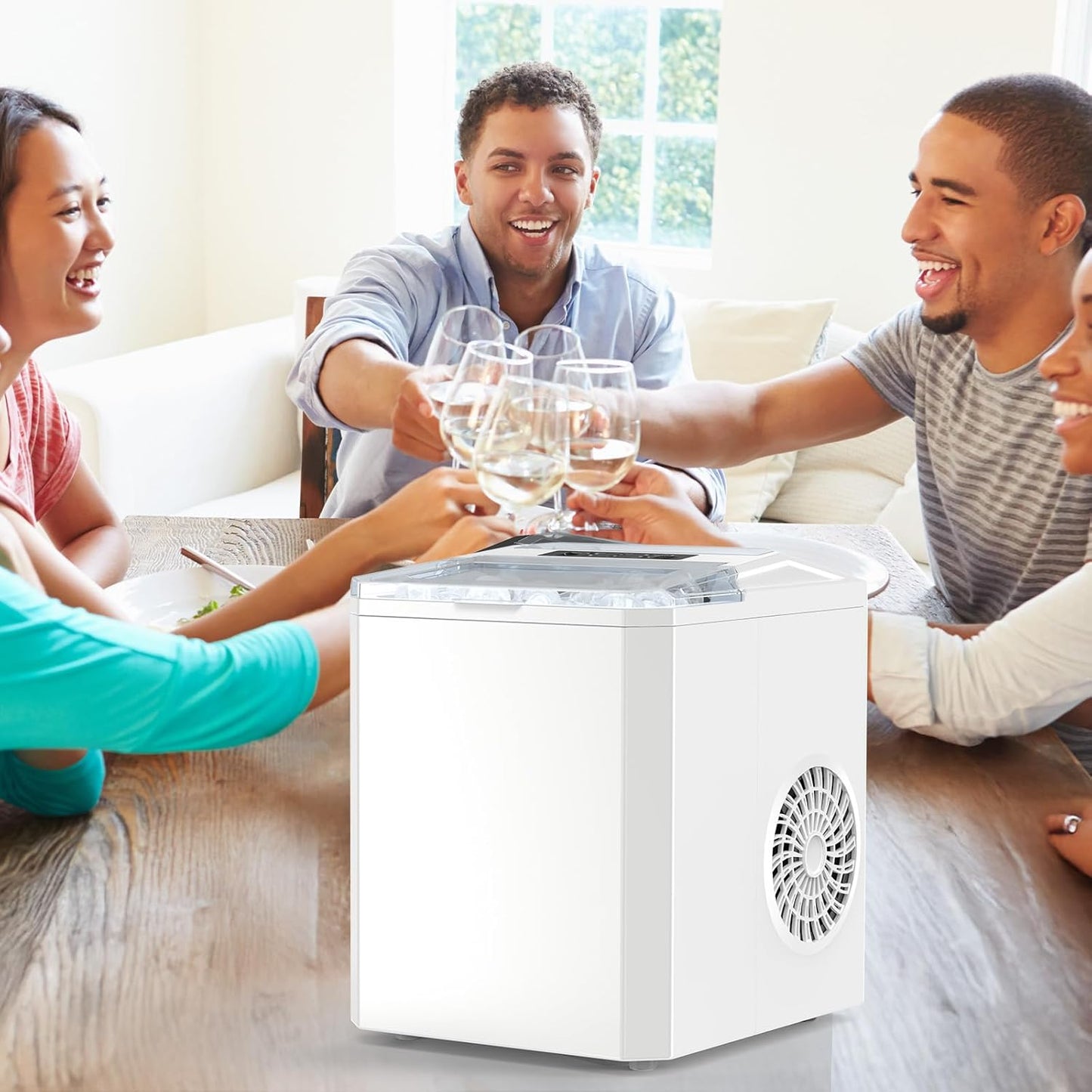 Eiswürfelmaschine Kompakt Schwarz für Küche & Büro