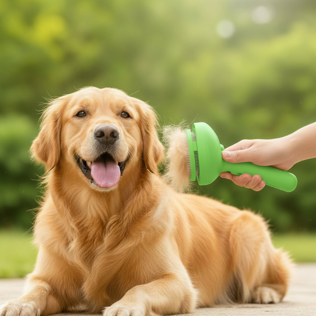 Spazzola Massaggiante per Animali Rimozione Pelo con Un Click Nebbia Spray