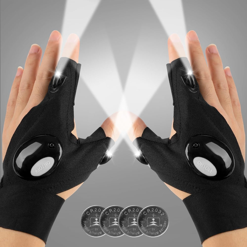 LED Gloves Flashlight Function Finger Light Work Outdoor DIY