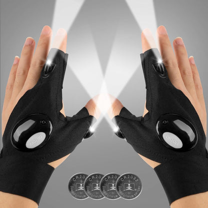 LED Gloves Flashlight Function Finger Light Work Outdoor DIY