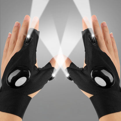 LED Gloves Flashlight Function Finger Light Work Outdoor DIY