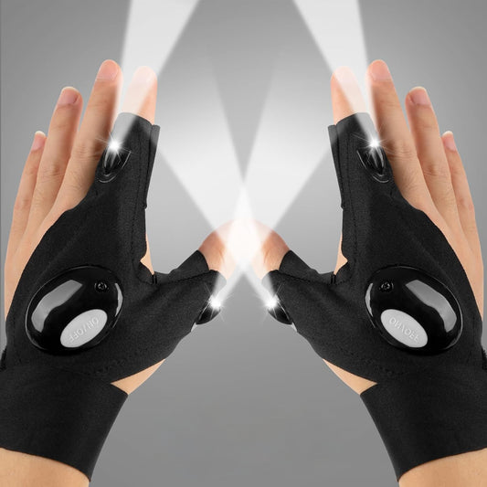 LED Gloves Flashlight Function Finger Light Work Outdoor DIY