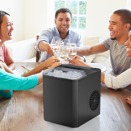 Eiswürfelmaschine Kompakt Schwarz für Küche & Büro