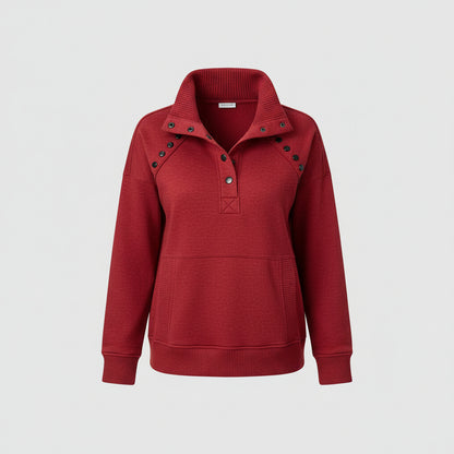Maglione Donna Scollo a V Felpa Casual Quotidiano