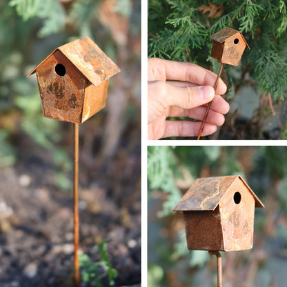 Rustikales Eisen Vogelhaus Miniatur Gartendeko