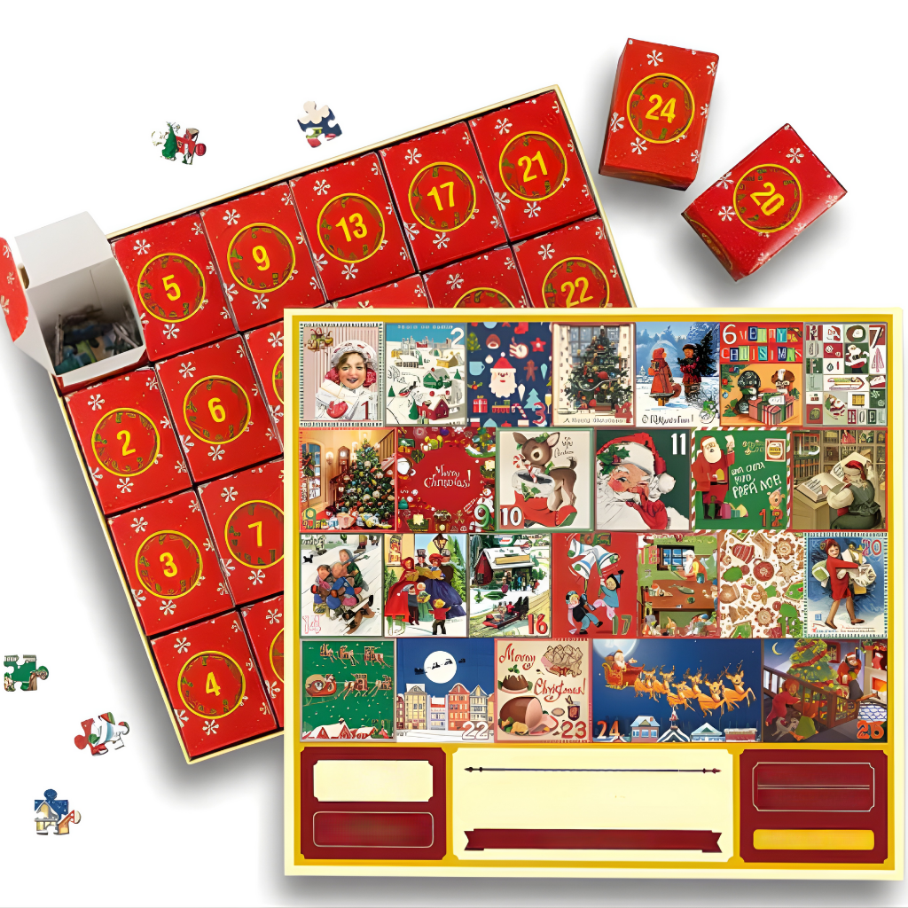 Advent Calendar Weihnachts Puzzle Set Familien Adventskalender