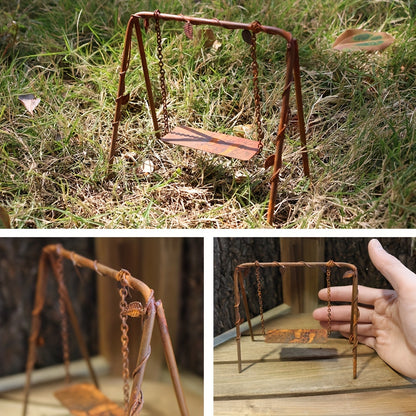 Rustikales Eisen Vogelhaus Miniatur Gartendeko