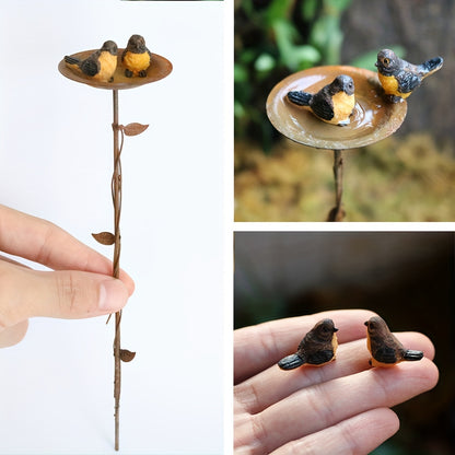 Rustikales Eisen Vogelhaus Miniatur Gartendeko