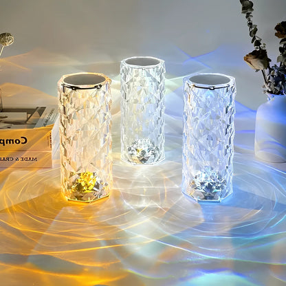 Tischlampe Acryl Kristalloptik mit Farbwechsel