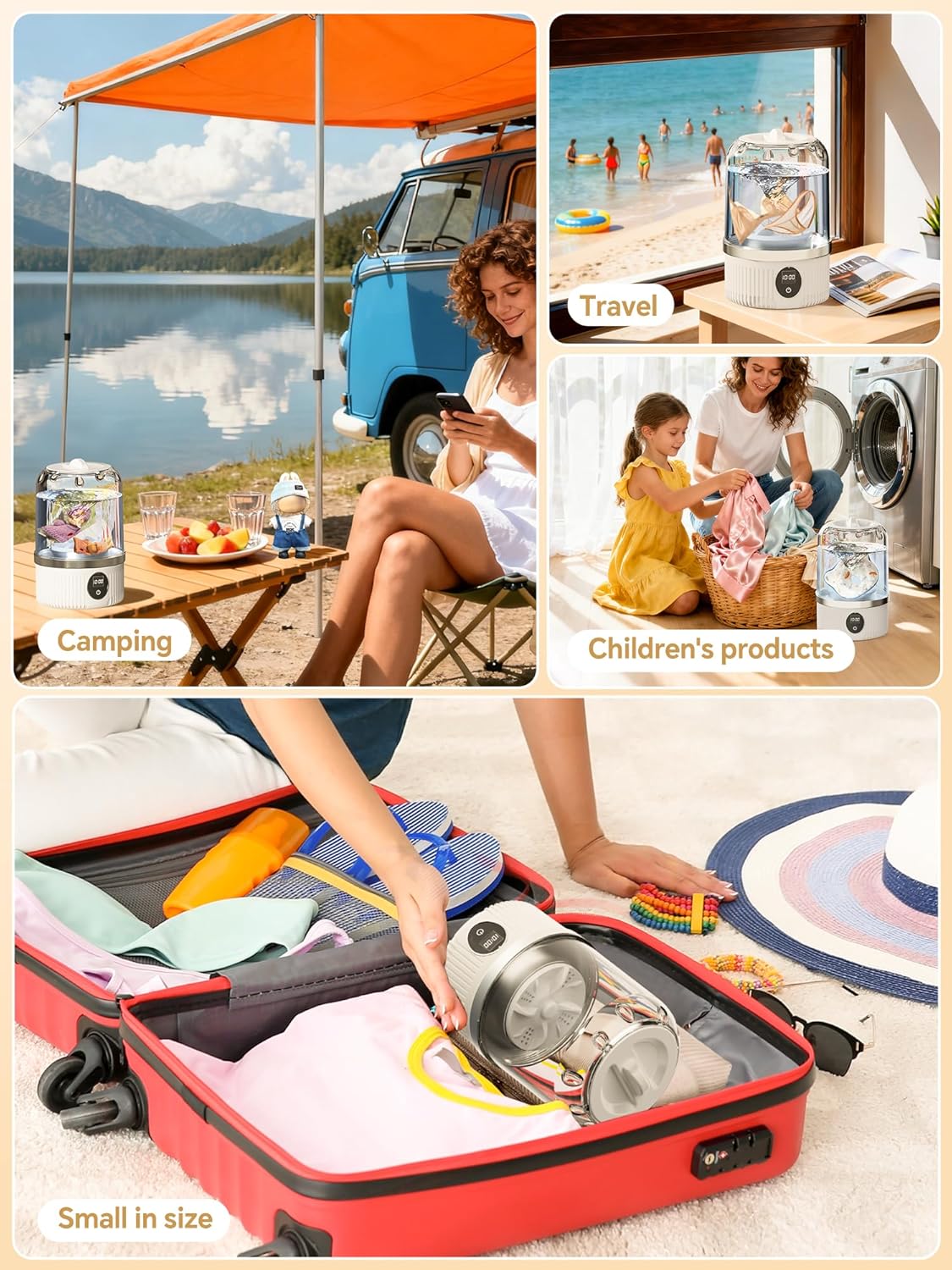 Mini lavatrice portatile compatta da viaggio per biancheria