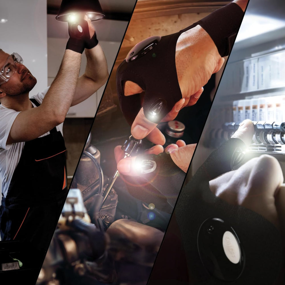 LED Gloves Flashlight Function Finger Light Work Outdoor DIY