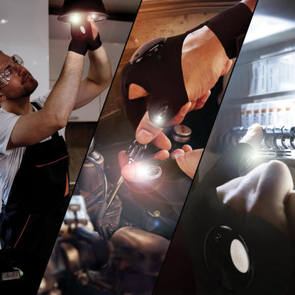 LED Gloves Flashlight Function Finger Light Work Outdoor DIY