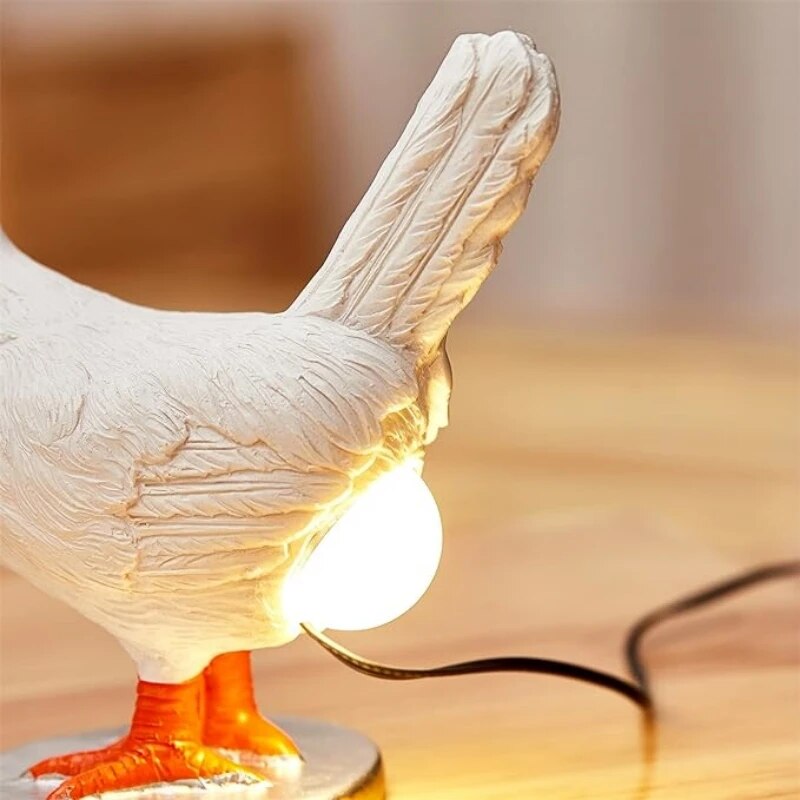 Tischlampe Huhn Dekofigur LED Nachtlicht