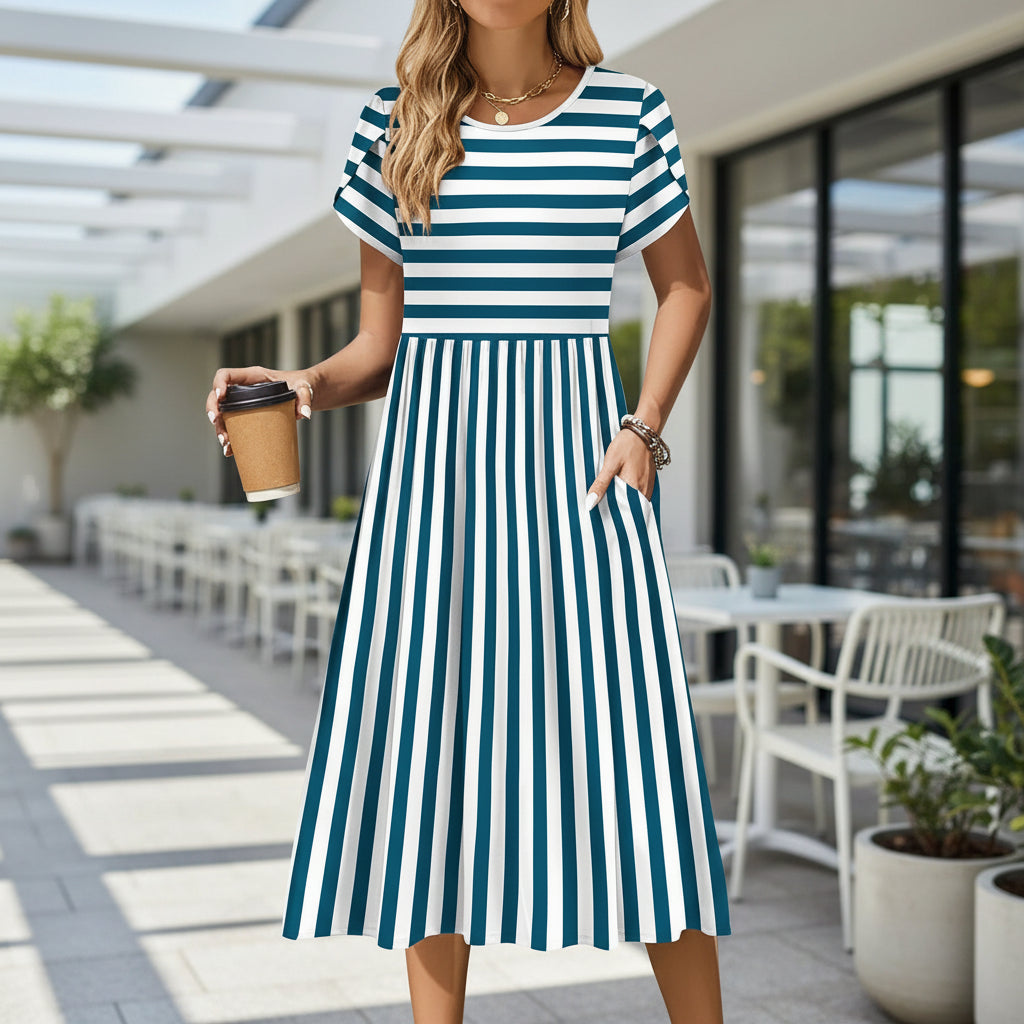 Robe Été Élégante Imprimée Femme Confortable