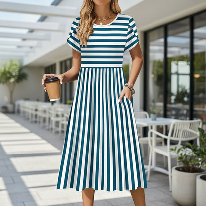 Robe Été Élégante Imprimée Femme Confortable