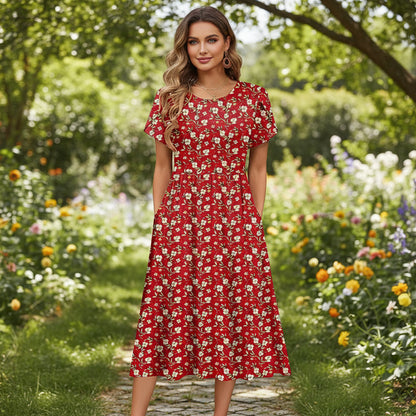 Robe Été Élégante Imprimée Femme Confortable