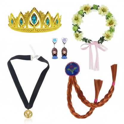 Déguisement de princesse Halloween avec robe à manches bouffantes et ensemble d'accessoires