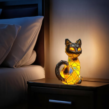 Artistic Cat Figurine Lamp Decorative Lighting Home