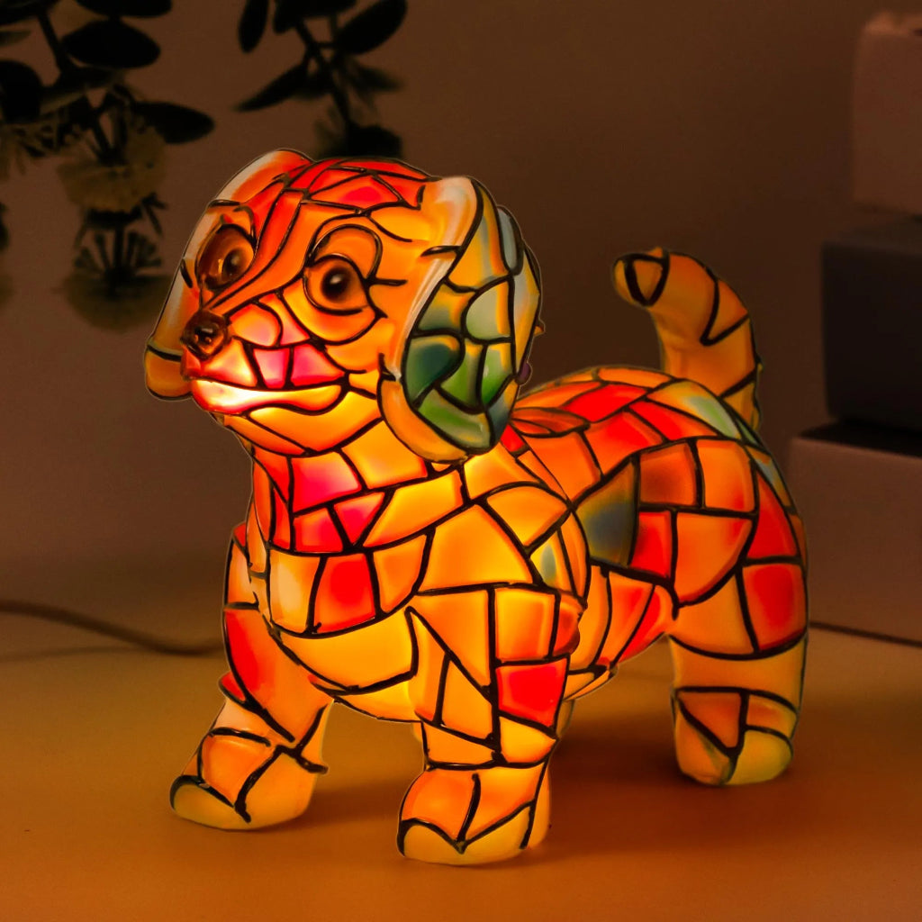 Lampe figurine chien artistique Lampe décorative de table pour la maison