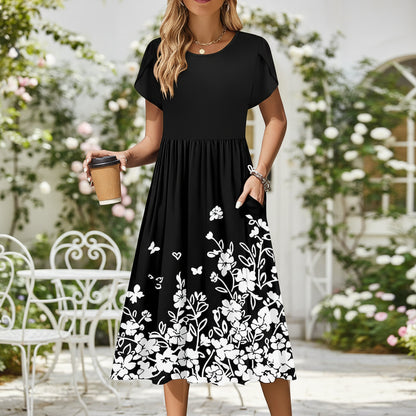 Robe Été Élégante Imprimée Femme Confortable