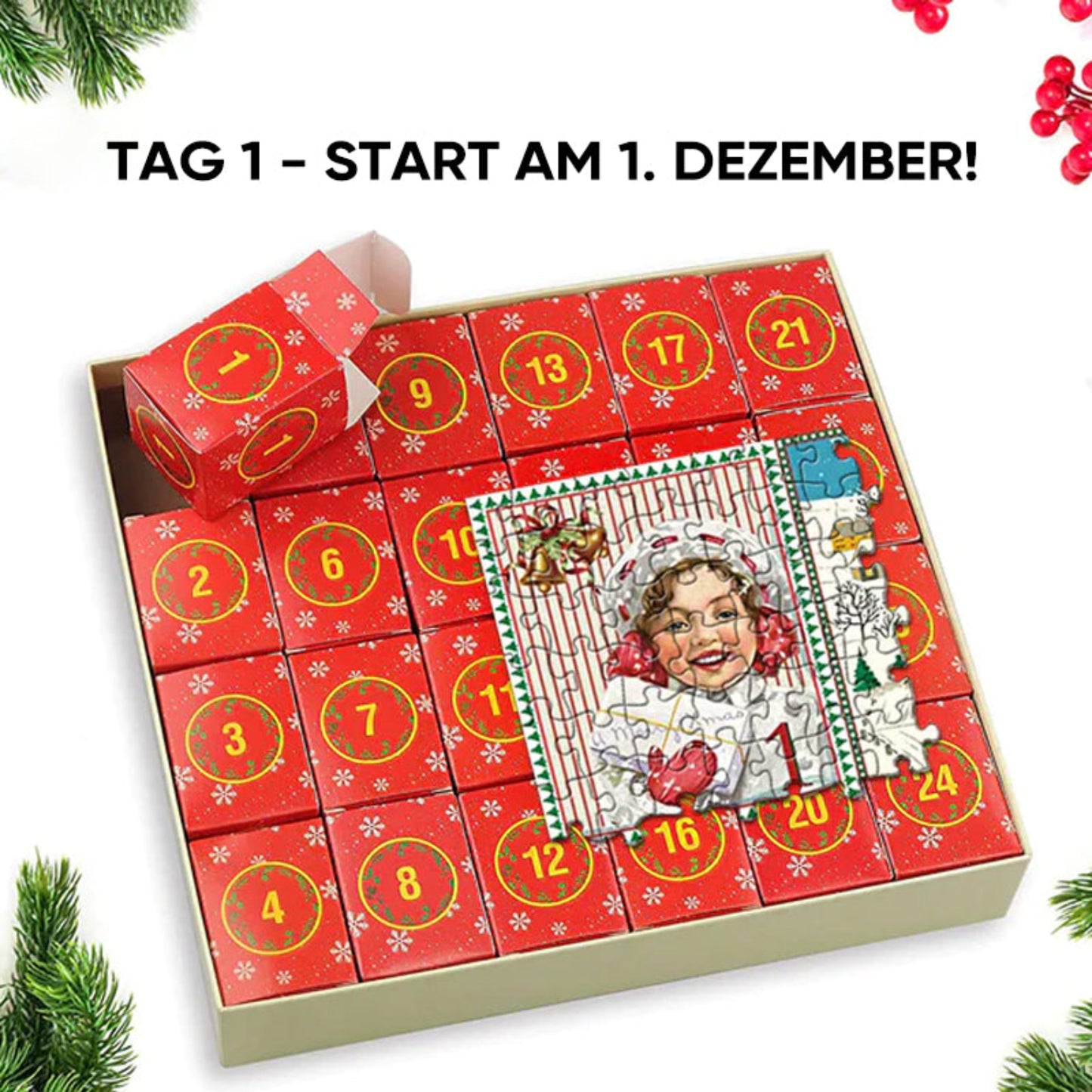 Advent Calendar Weihnachts Puzzle Set Familien Adventspiel