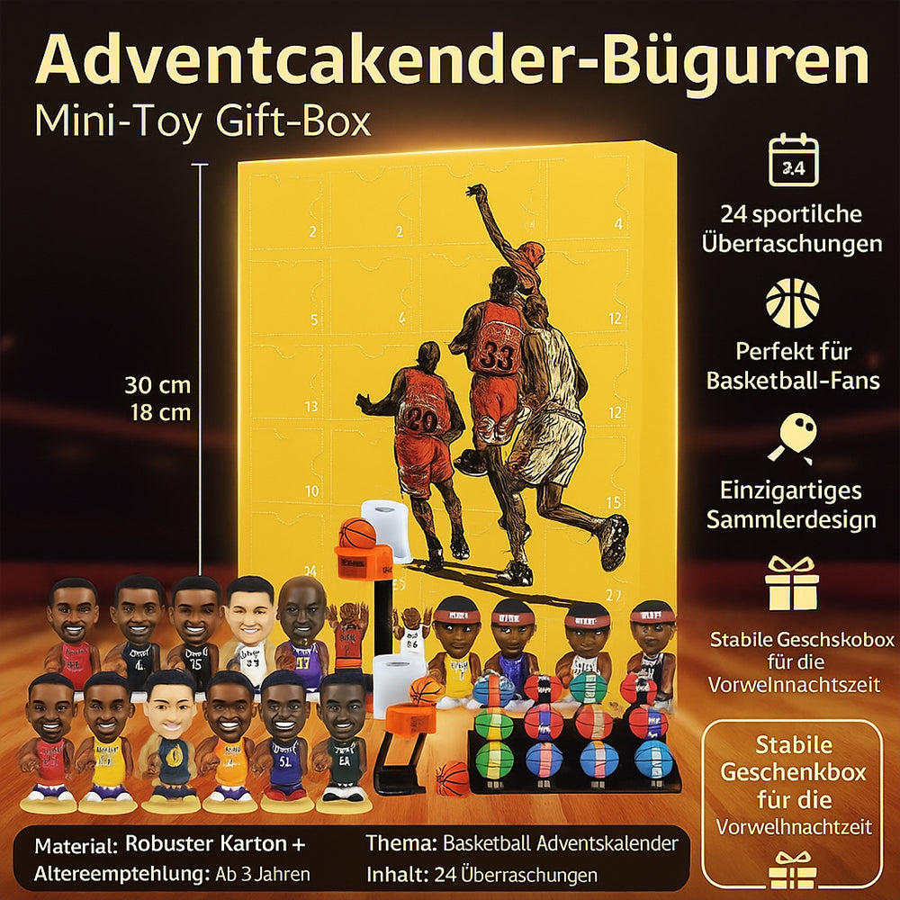 Adventskalender Basketball Figuren Mini Spielzeug Geschenkbox