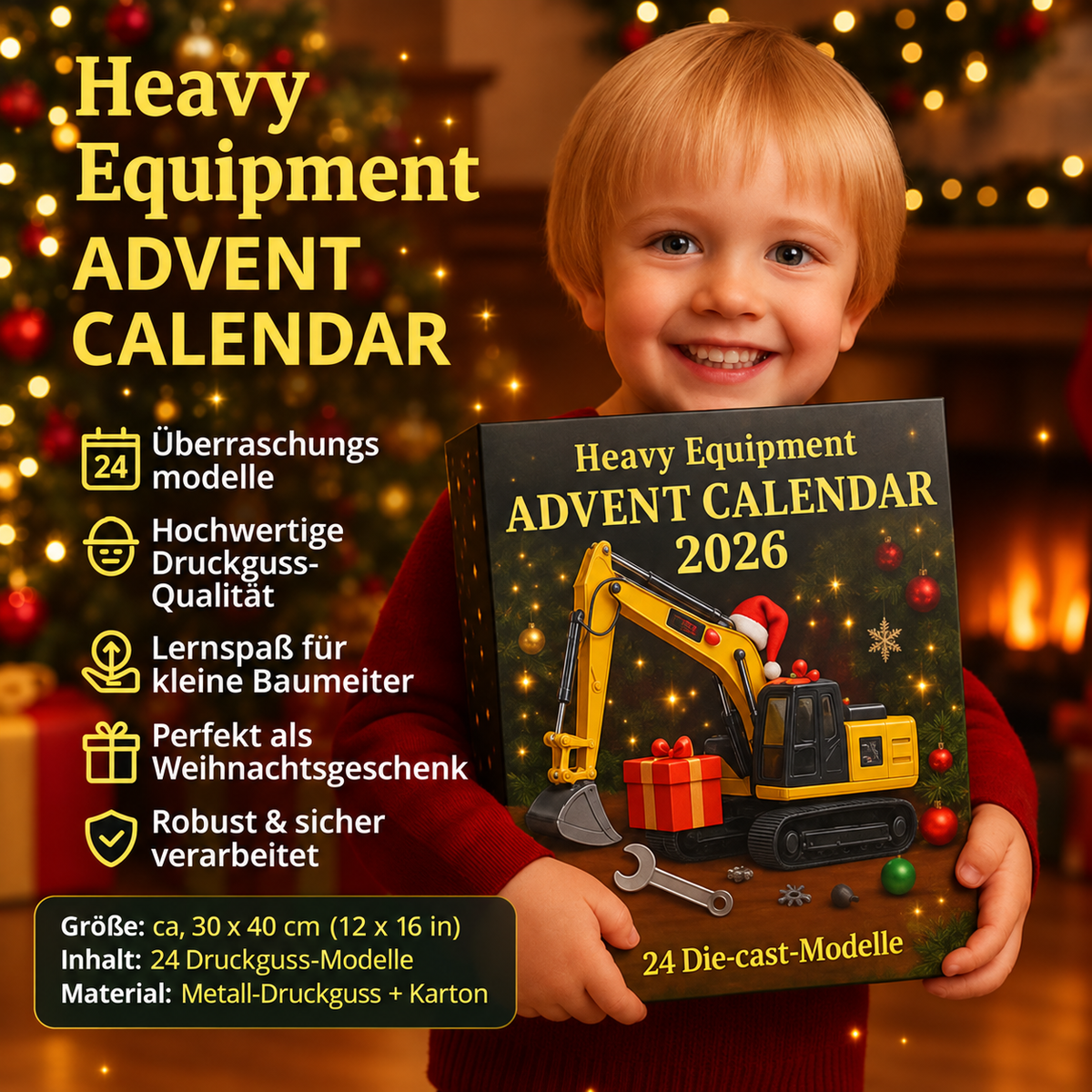 Adventskalender Baumaschinen 2026 mit 24 Druckguss Modellen