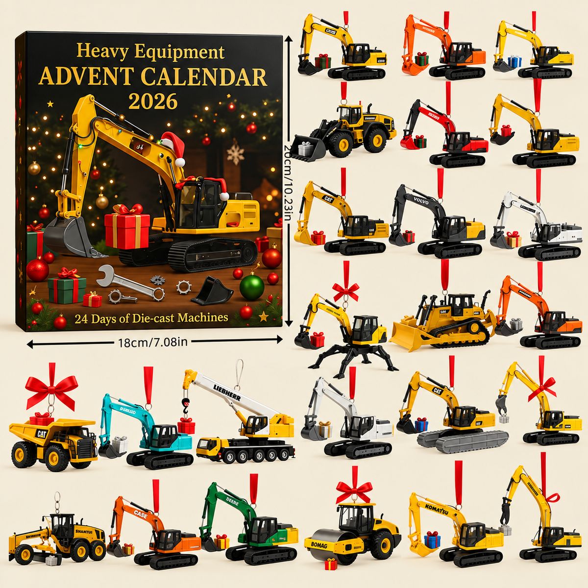 Adventskalender Baumaschinen 2026 mit 24 Druckguss Modellen