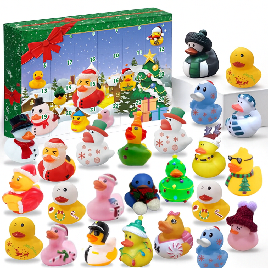 Adventskalender Gummienten Weihnachtsset Spielzeug 24 Teile