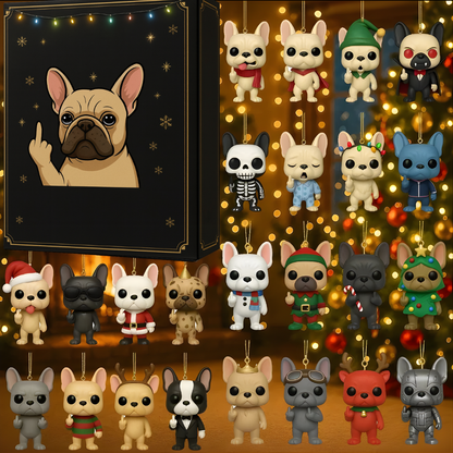 Adventskalender Hund Figuren Set Lustige Weihnachtskollektion