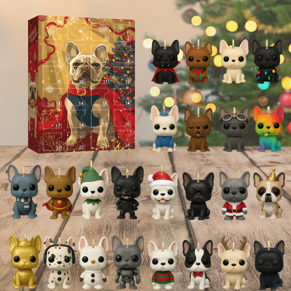 Adventskalender Hund Figuren Set Lustige Weihnachtskollektion