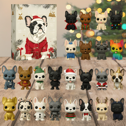 Adventskalender Hund Figuren Set Lustige Weihnachtskollektion