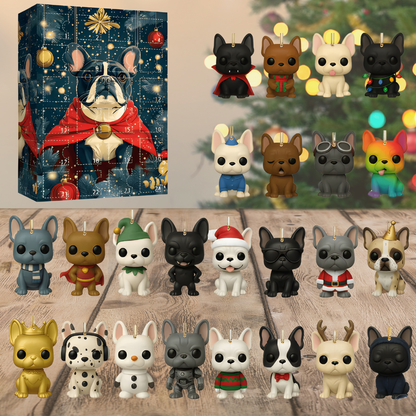 Adventskalender Hund Figuren Set Lustige Weihnachtskollektion