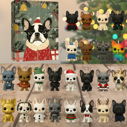 Adventskalender Hund Figuren Set Lustige Weihnachtskollektion