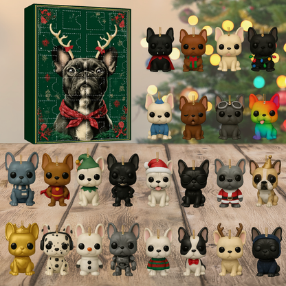 Adventskalender Hund Figuren Set Lustige Weihnachtskollektion